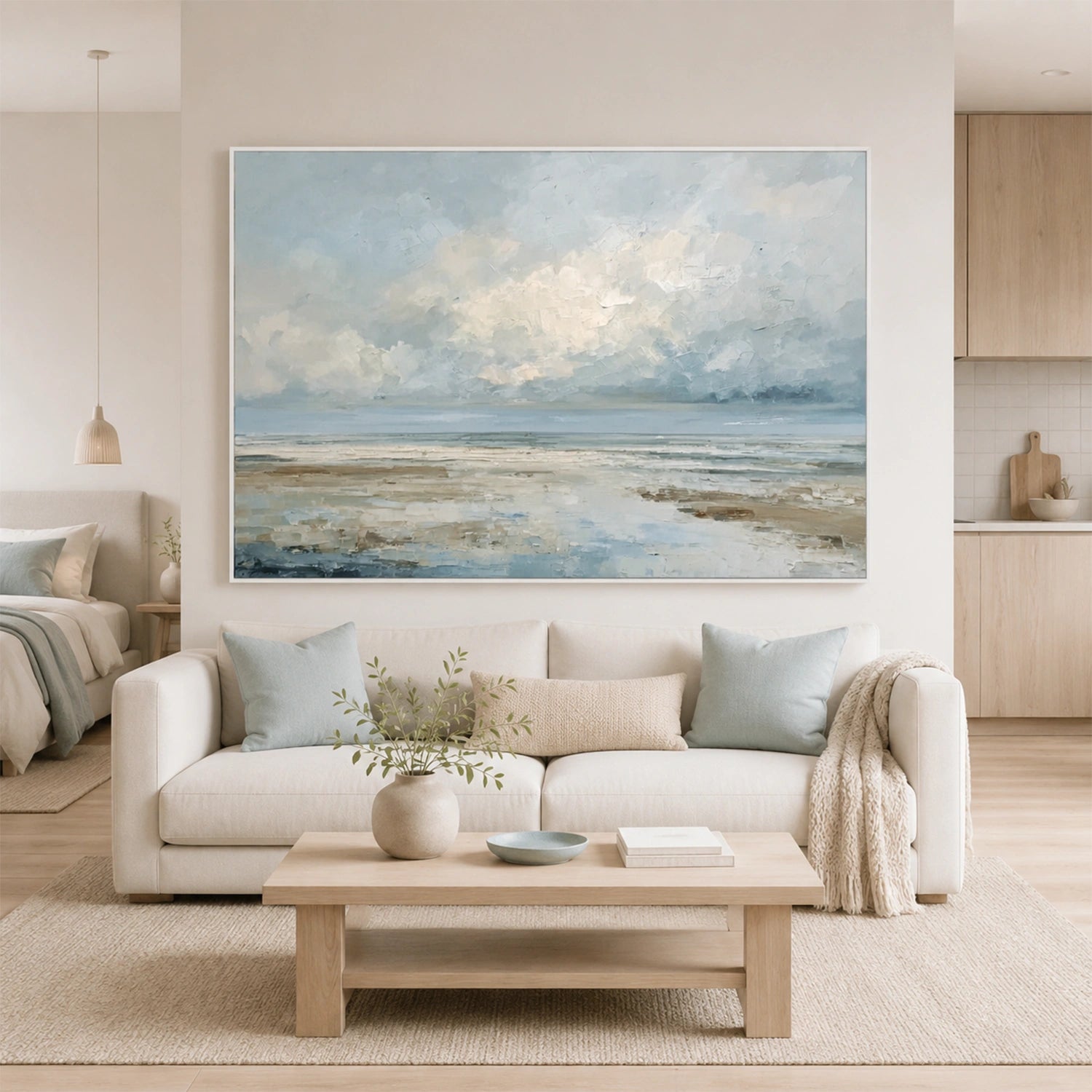 Ocean And Sky Abstract Textured Wall Art #OS184