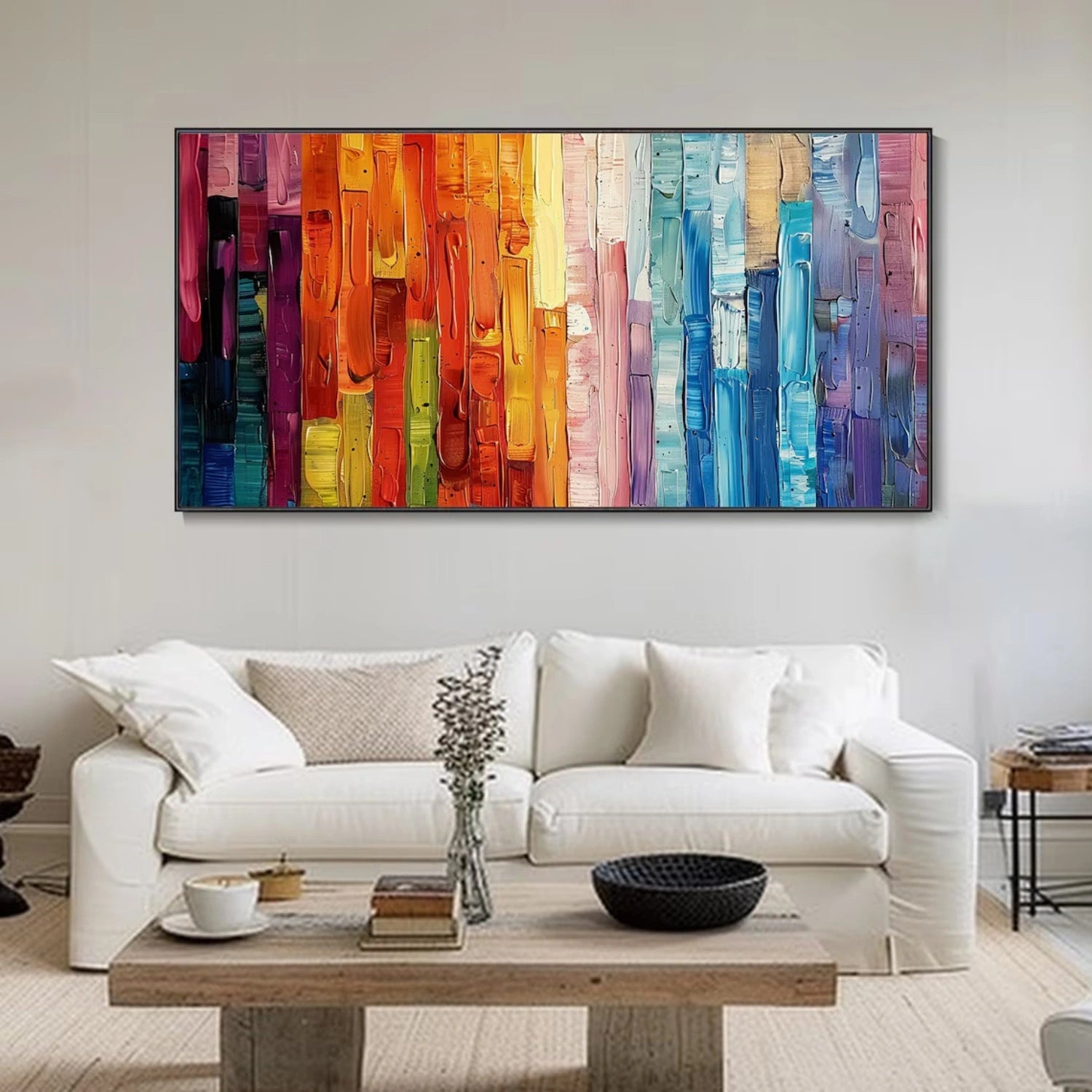 Colorful Abstract Textured Painting Canvas #AT091