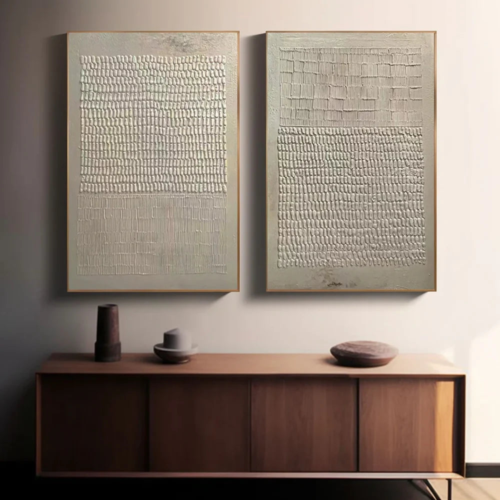 Beige Wabi Sabi Texture Canvas Art Set of 2 #WS045