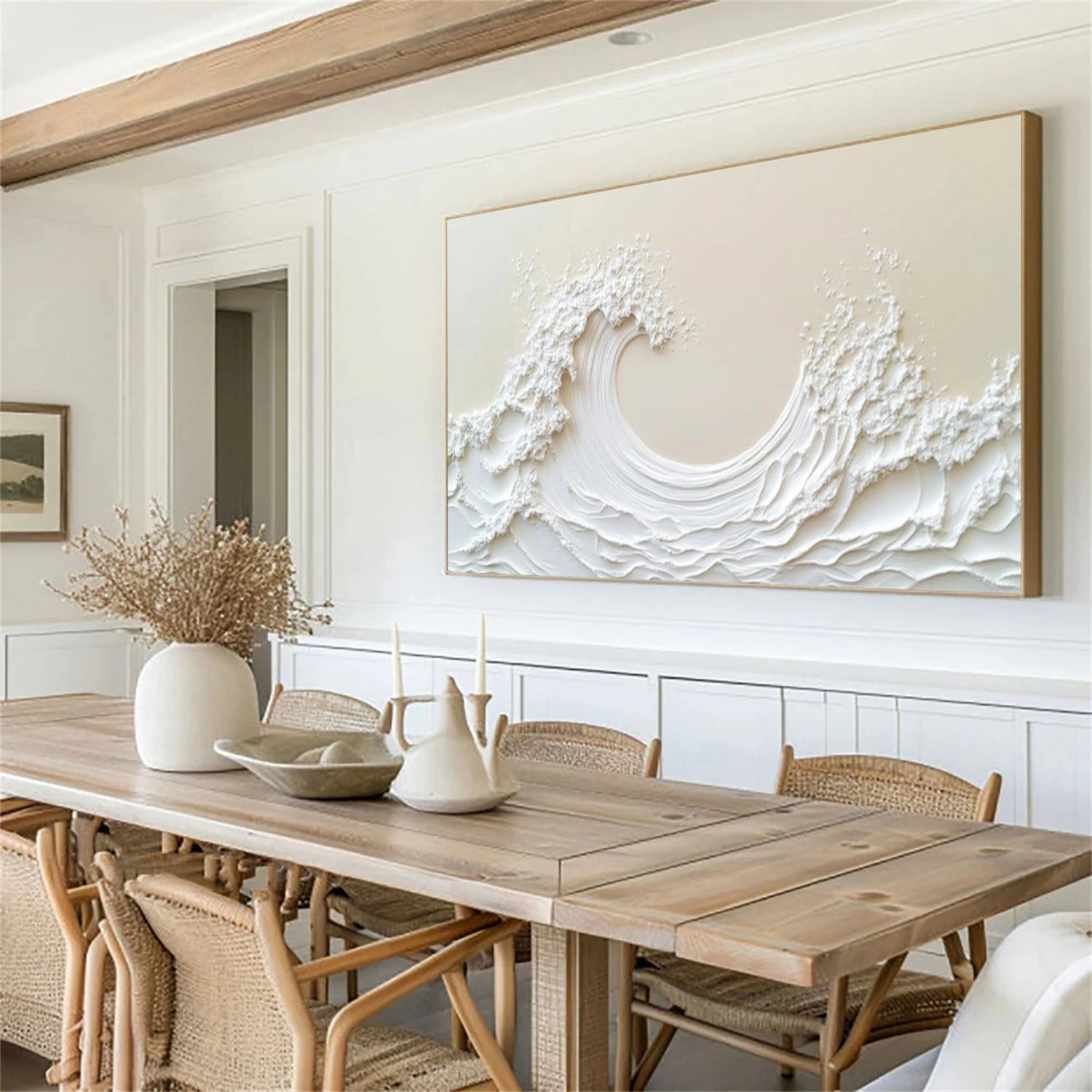 Ocean And Sky Minimalist Textured Wall Art #OS142