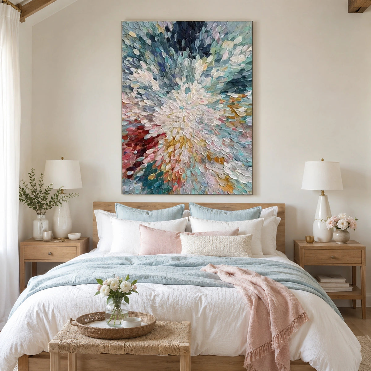 Colorful Flower Abstract Textured Wall Art #FP213