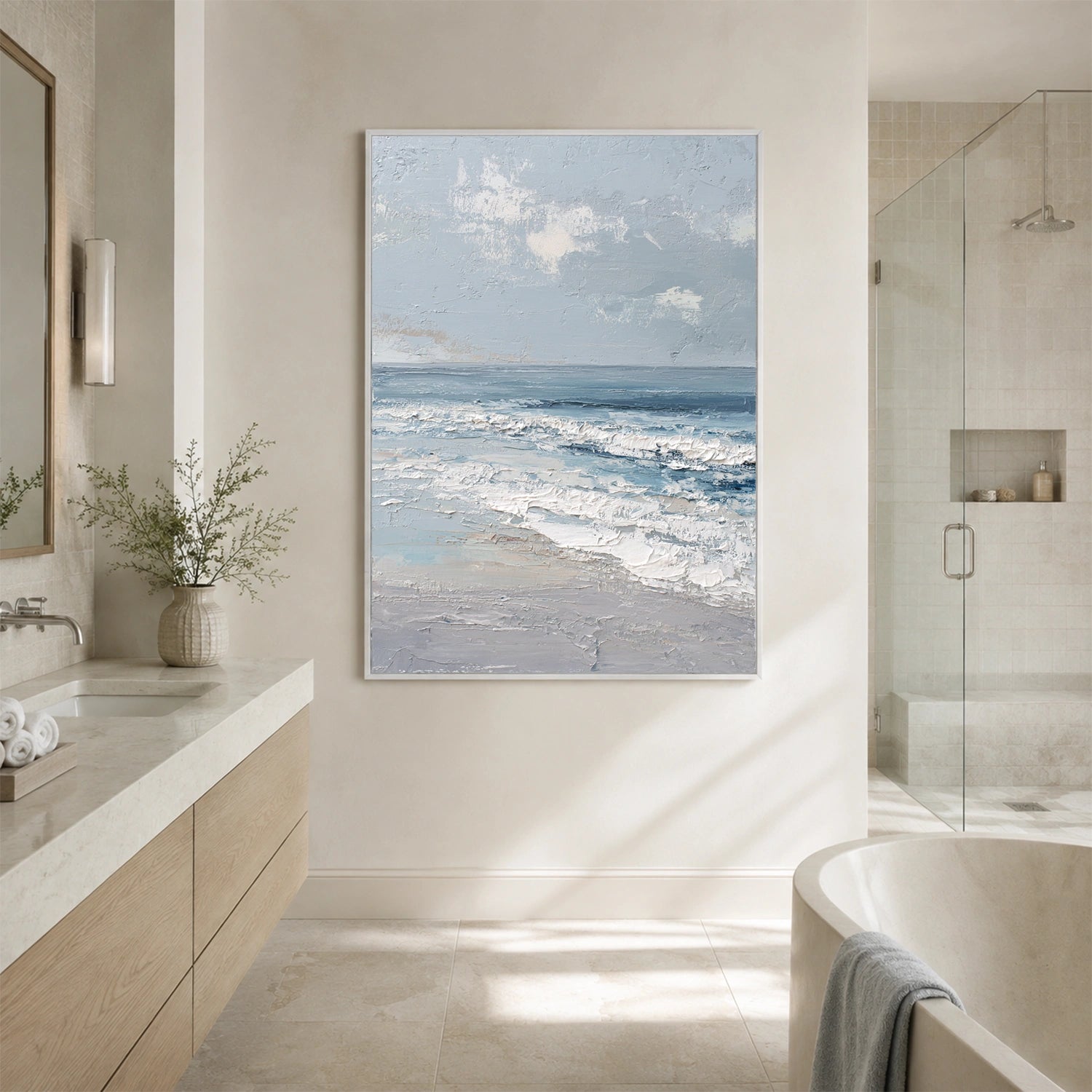 Ocean And Sky Abstract Textured Wall Art #OS187
