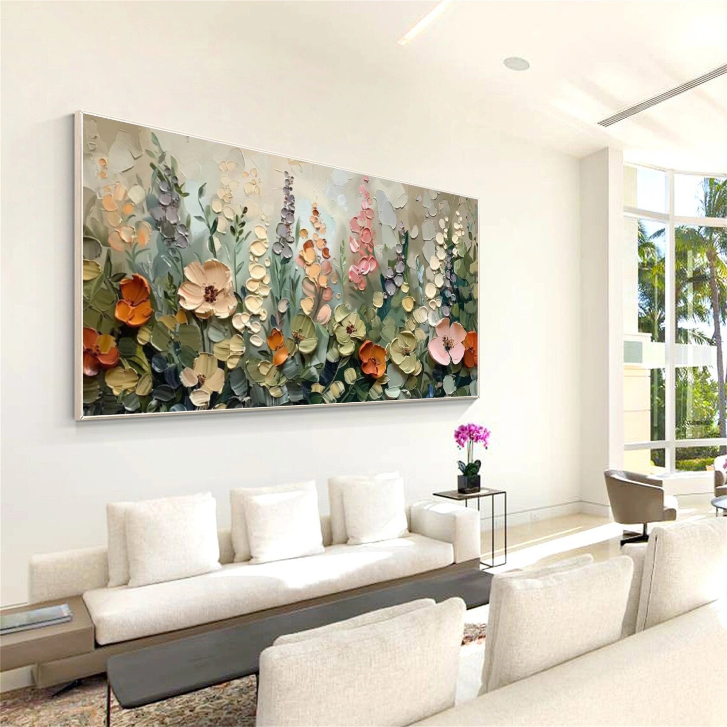 Colorful Flower Abstract Textured Wall Art #FP137