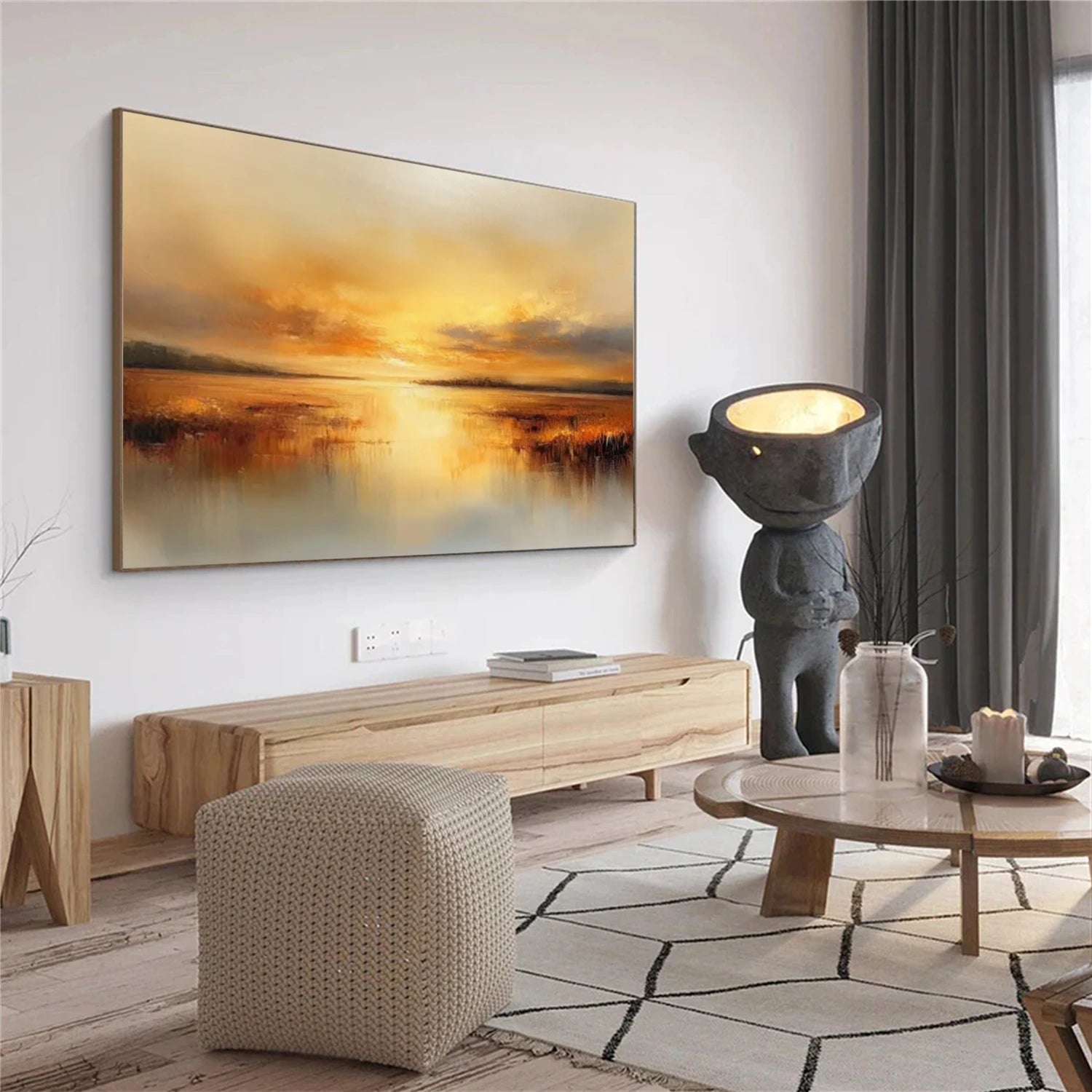Ocean And Sky Abstract Wall Art #OS064