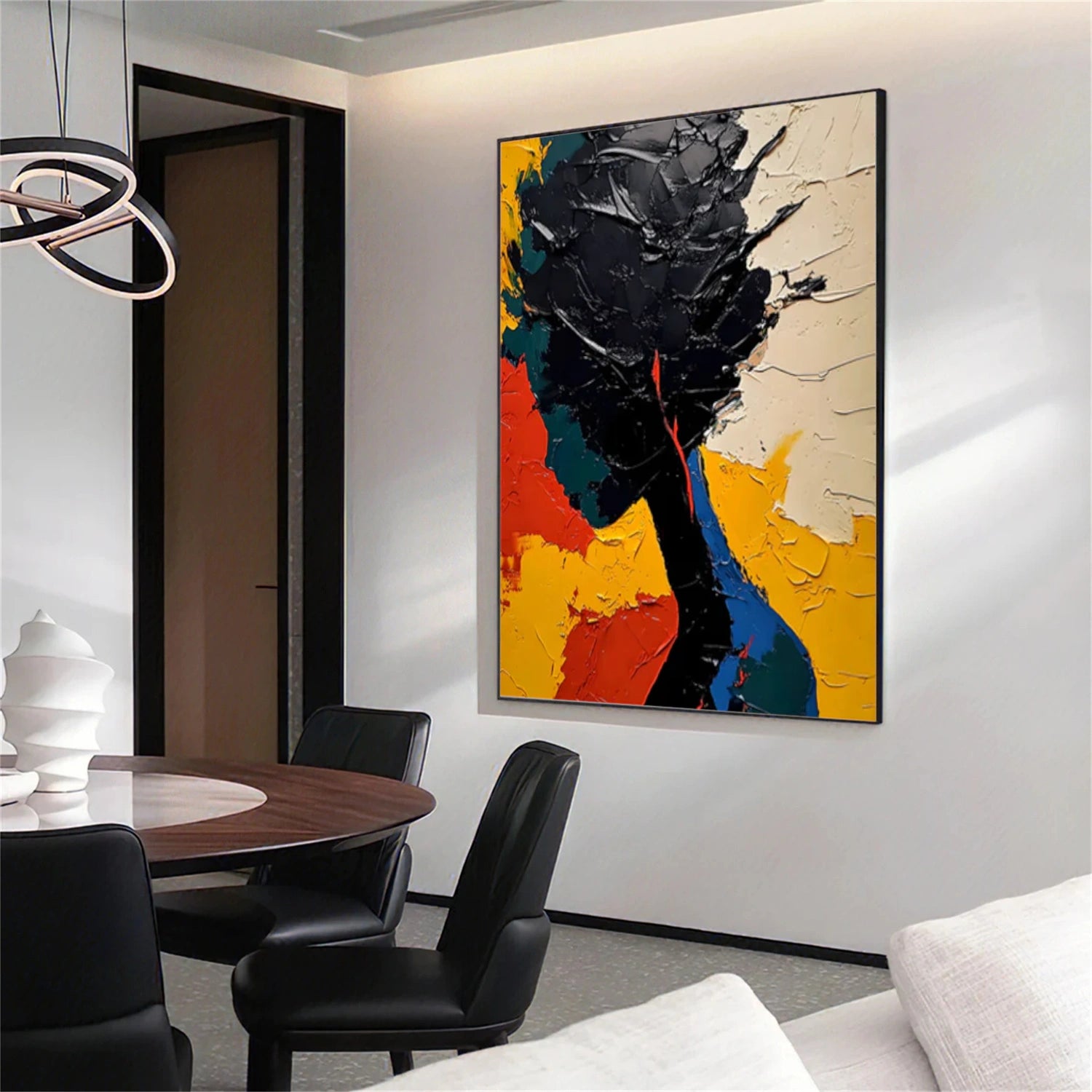 Abstract Portrait Textured Canvas Art #AE047