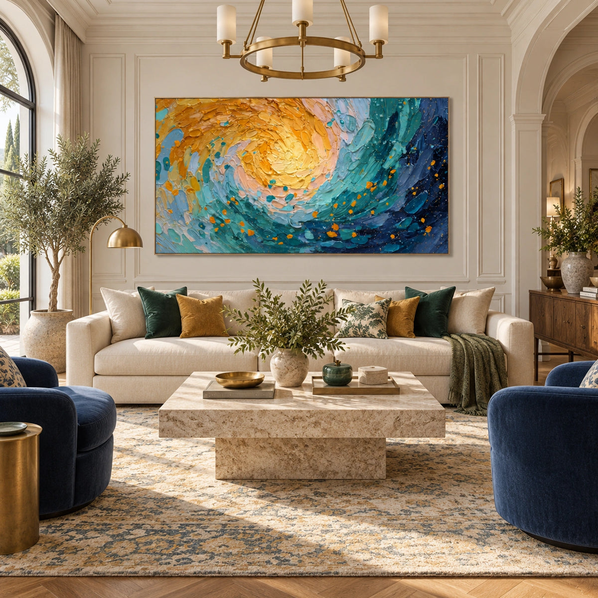 Ocean And Sky Abstract Textured Wall Art #OS217
