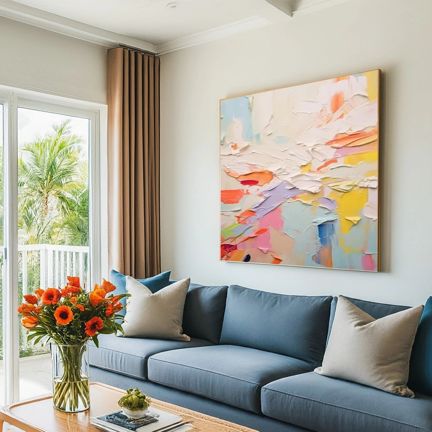 Colorful Abstract Textured Wall Art #AT107
