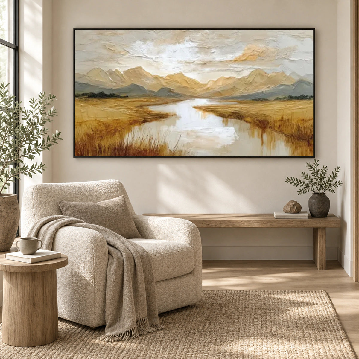 Abstract Mountain Textured Canvas Art #MO086