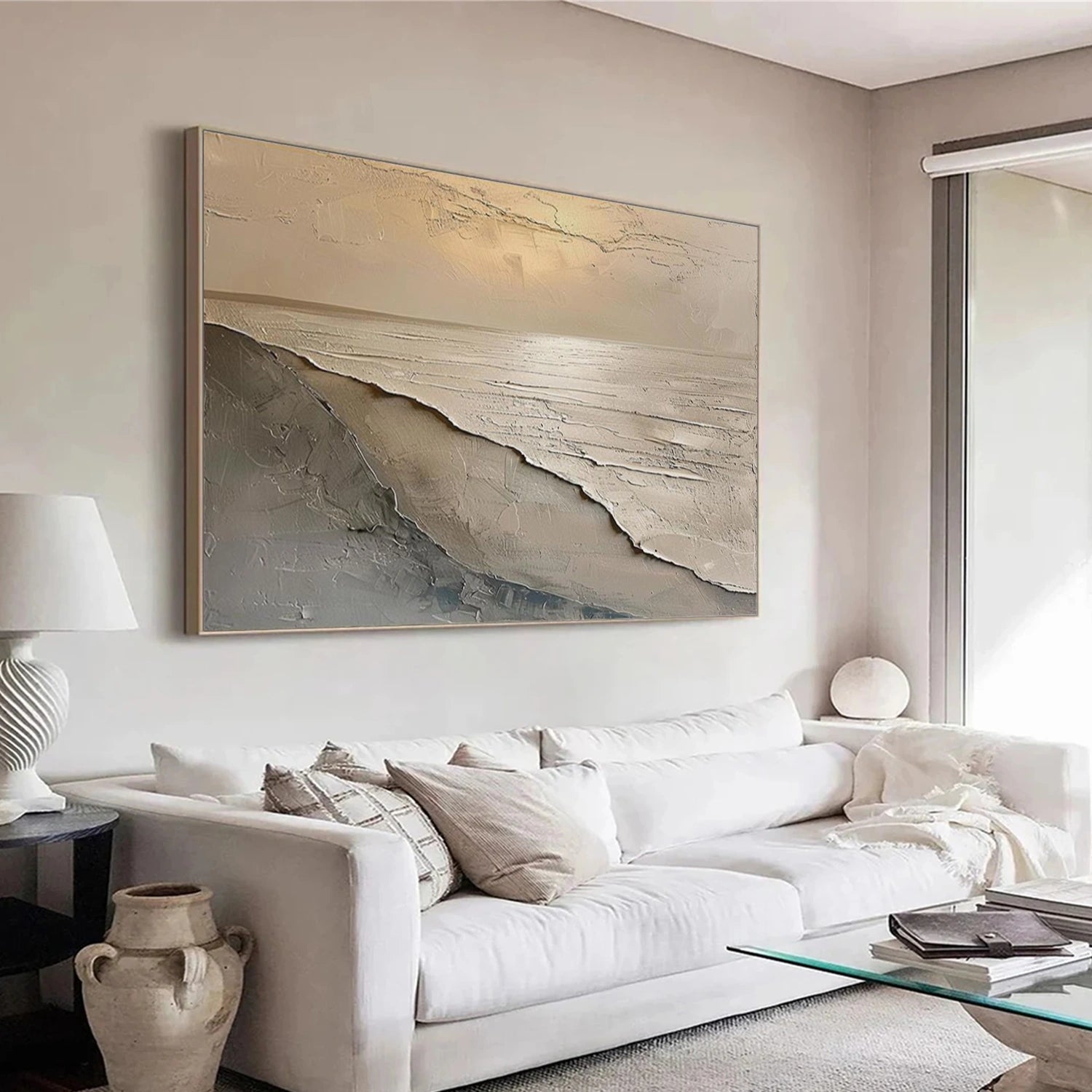 Ocean And Sky Abstract Textured Wall Art #OS136