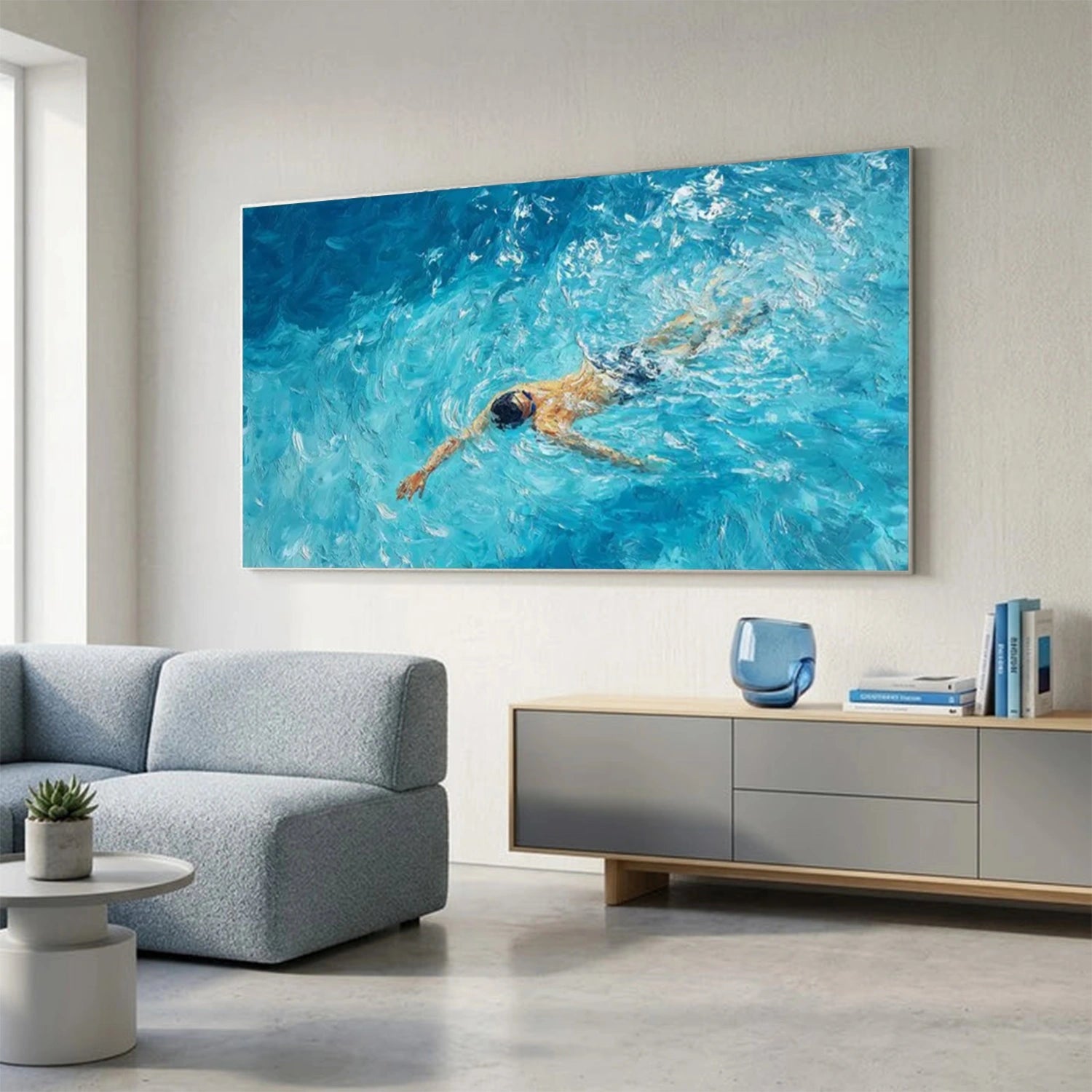 Swimming Sport Textured Wall Art #MS132