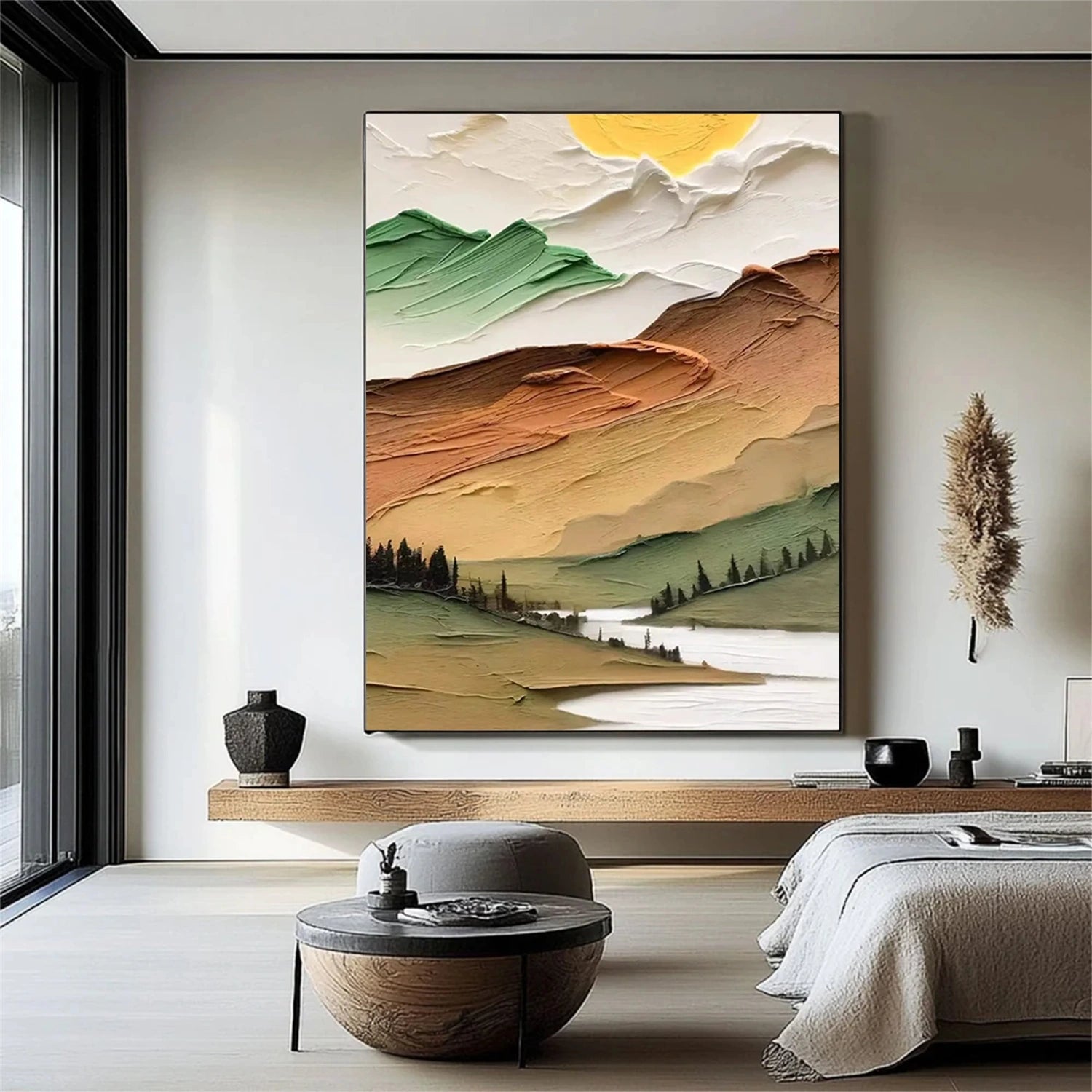 Colorful Mountain Textured Abstract Painting #MT002