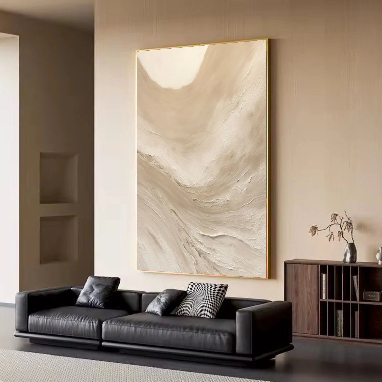 Beige and Brown Minimalist Canvas Art #MT160