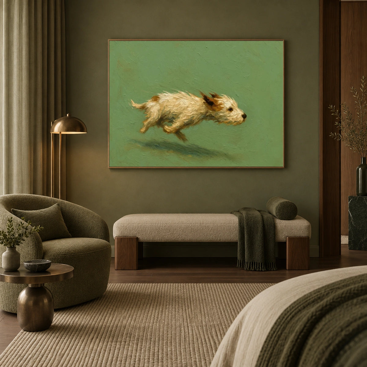 Abstract Animal Dog Textured Wall Art #AC162