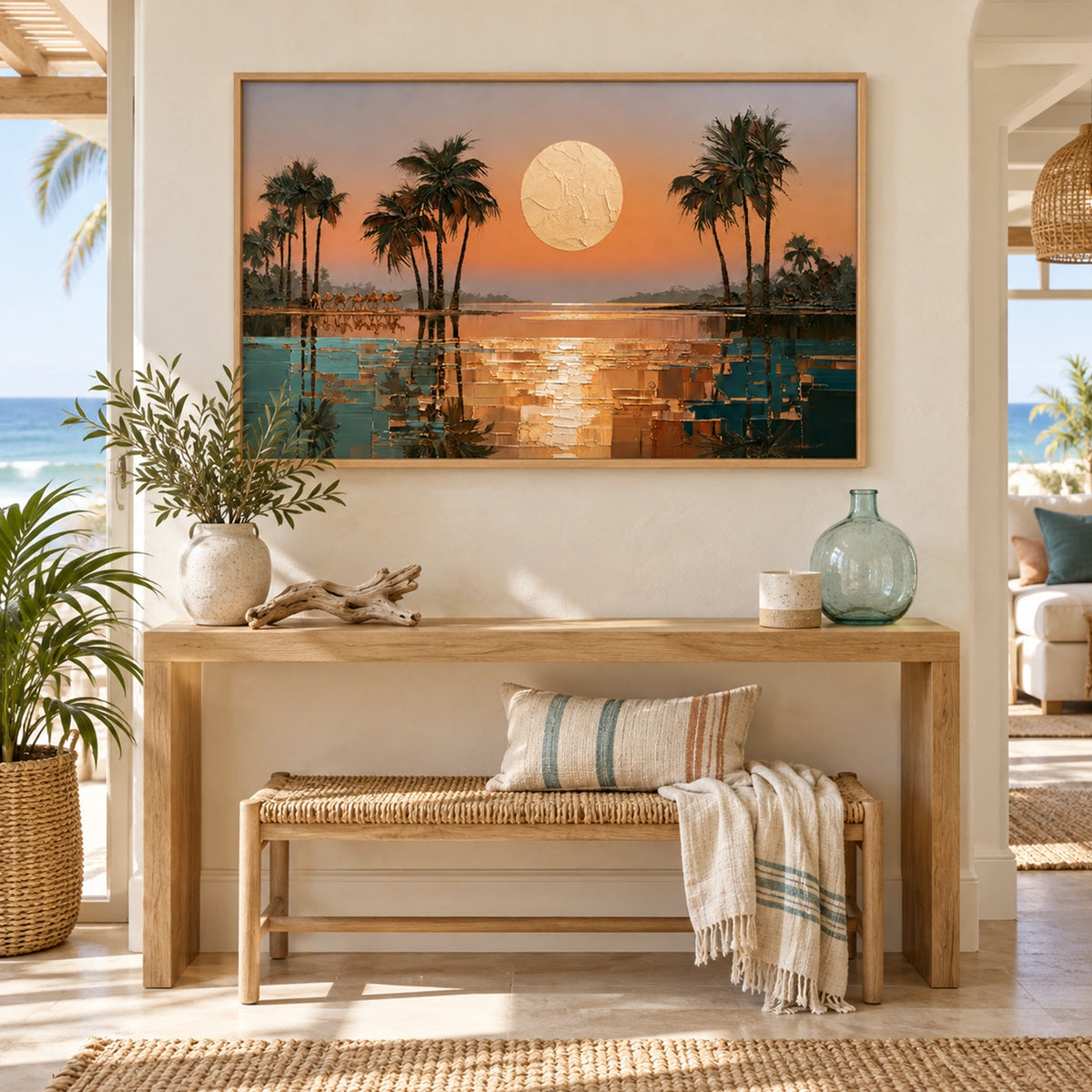 Ocean And Sky Abstract Textured Wall Art #OS222