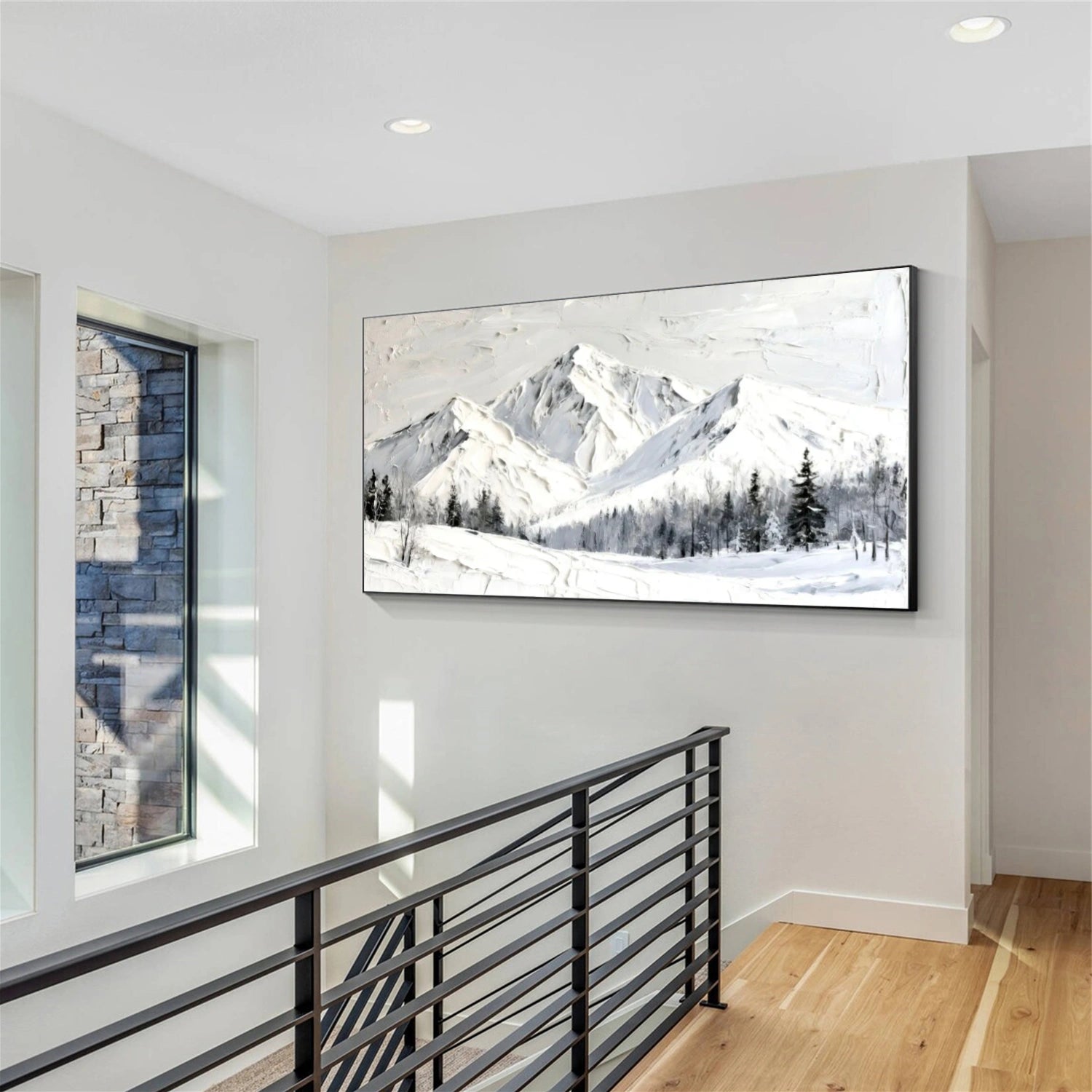 Minimalist Mountain Textured Canvas Art #MO024