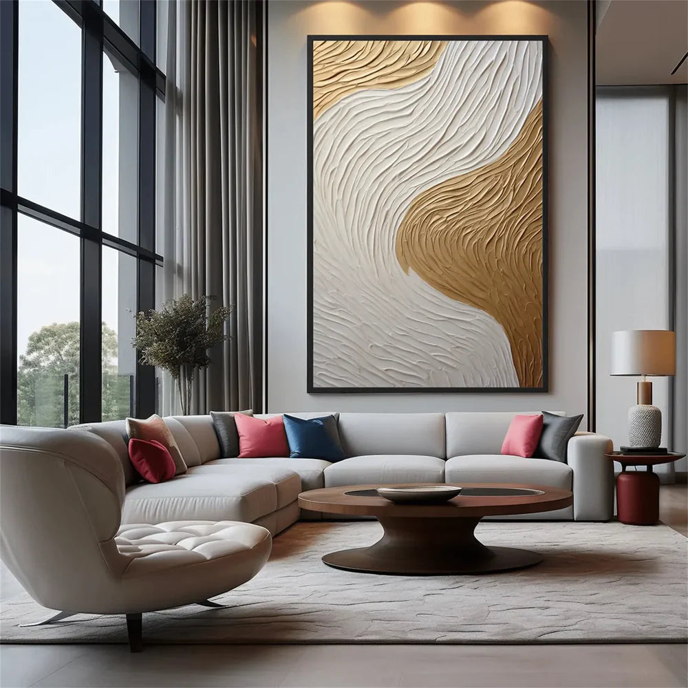 White Minimalist Textured Canvas #MT100