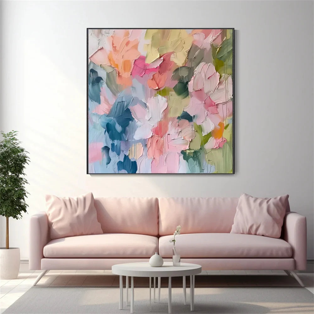 Colorful Flower Textured Painting Canvas #FP054