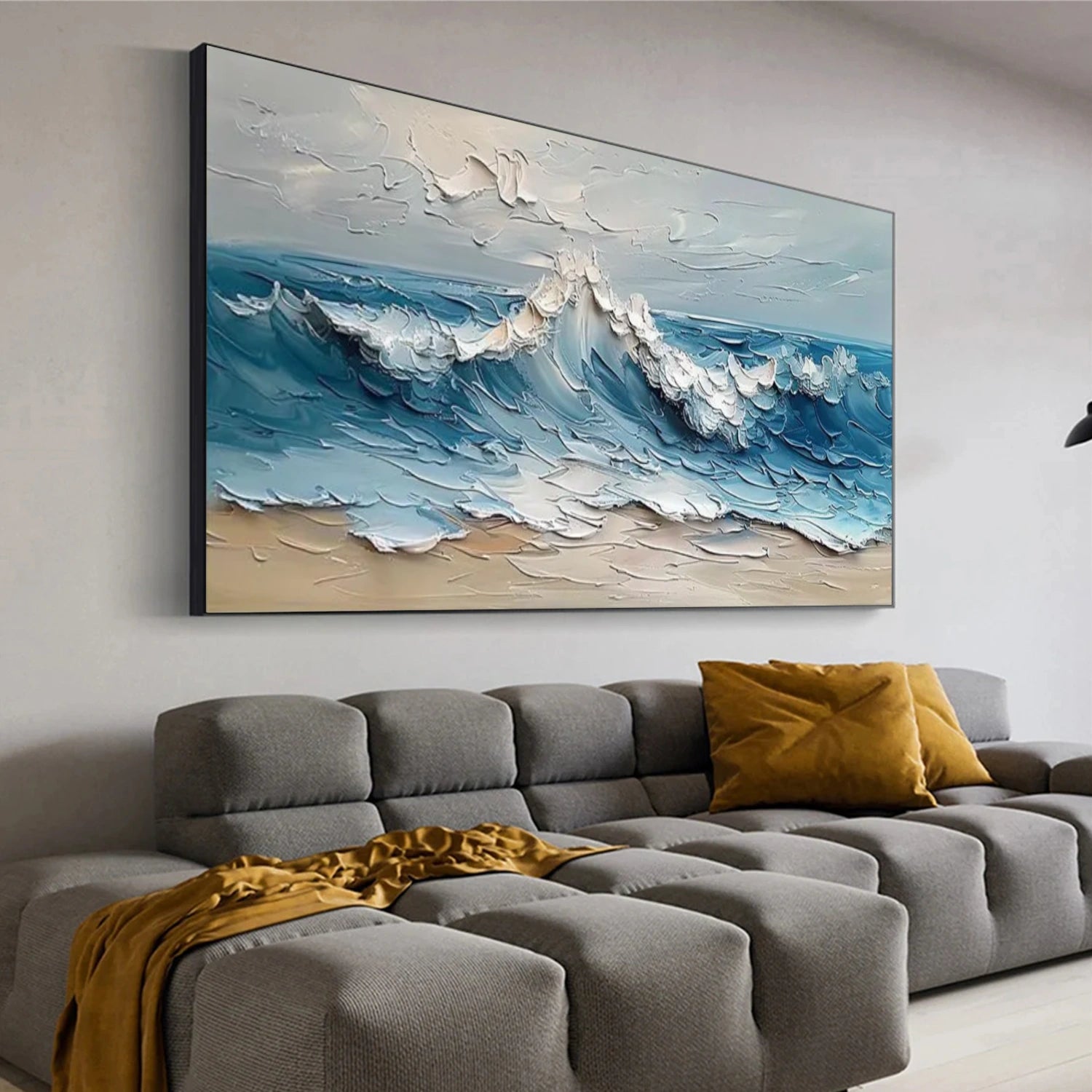 Ocean And Sky Abstract Textured Wall Art #OS074