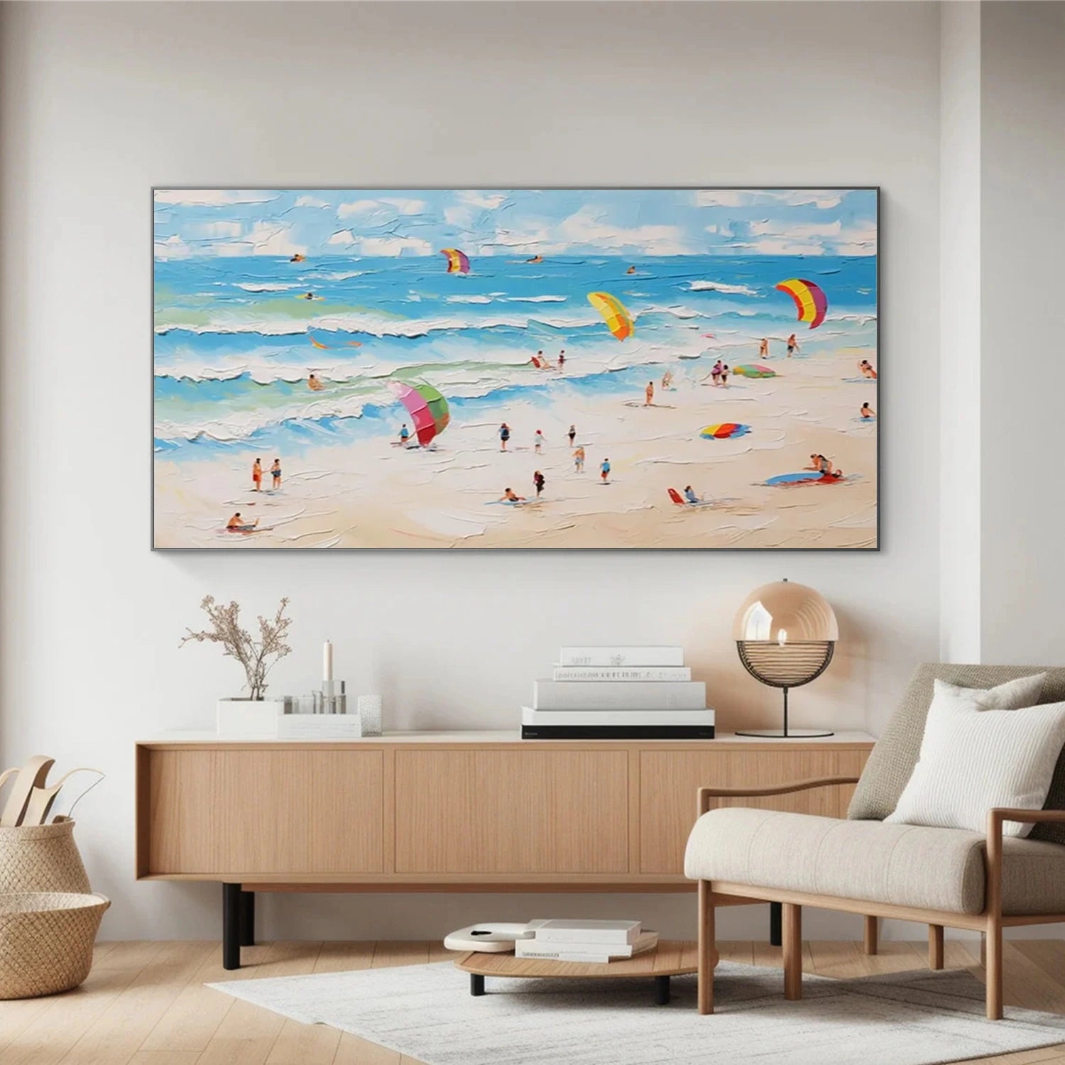 Ocean And Sky Abstract Textured Wall Art #OS059