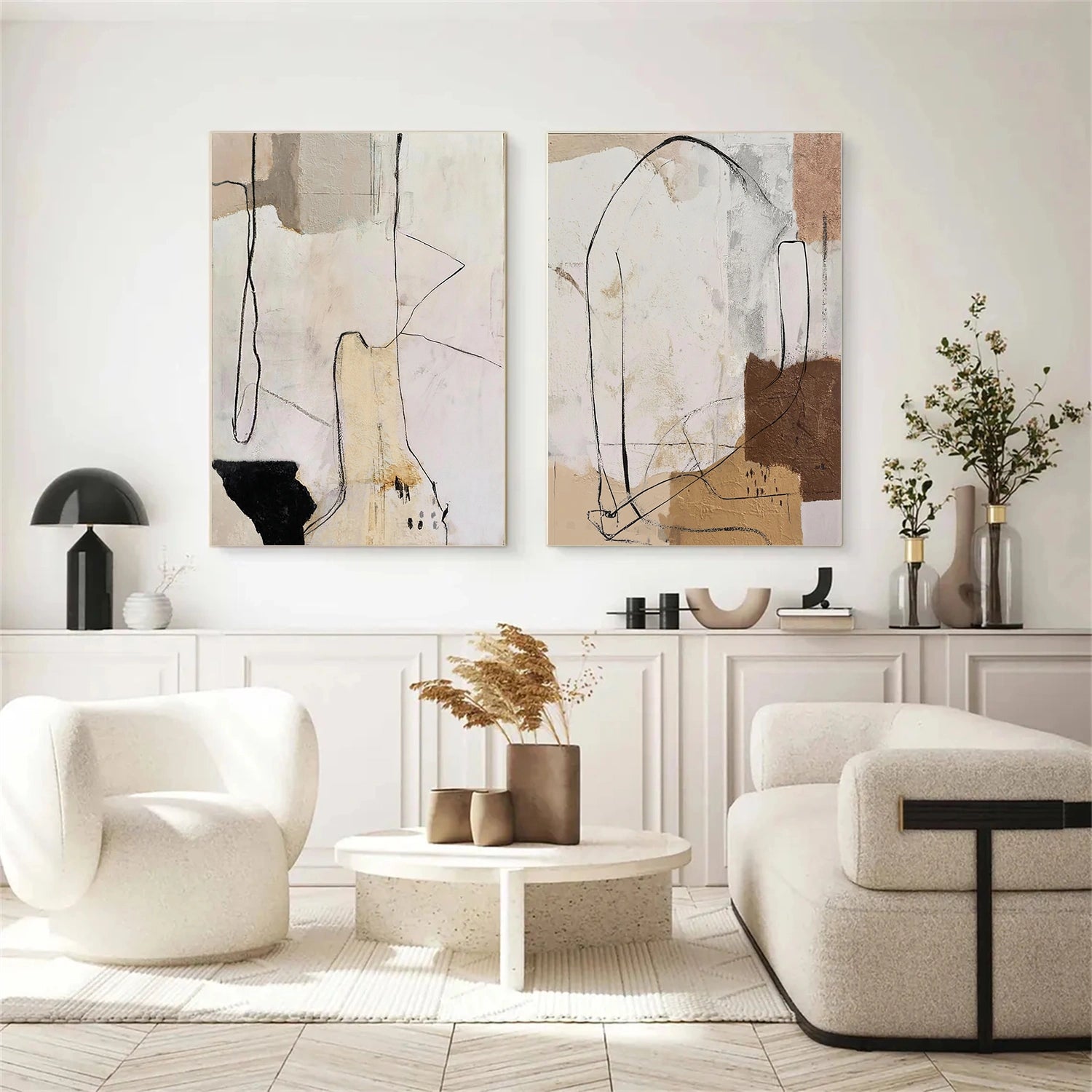 Abstract Canvas Wall Art Set of 2#AP379