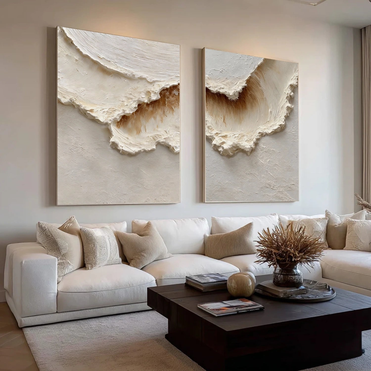 Ocean Abstract Textured Wall Art Set of 2 #OP047