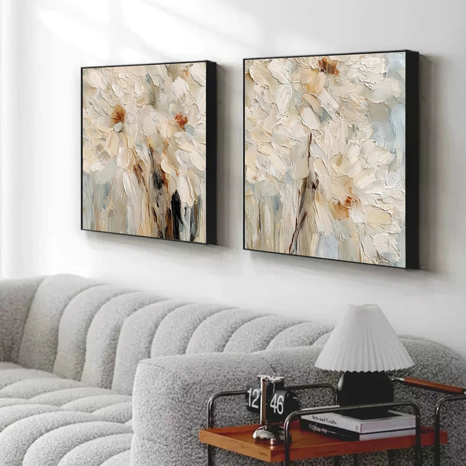 Flower Abstract Textured Wall Art Set of 2 #FP176