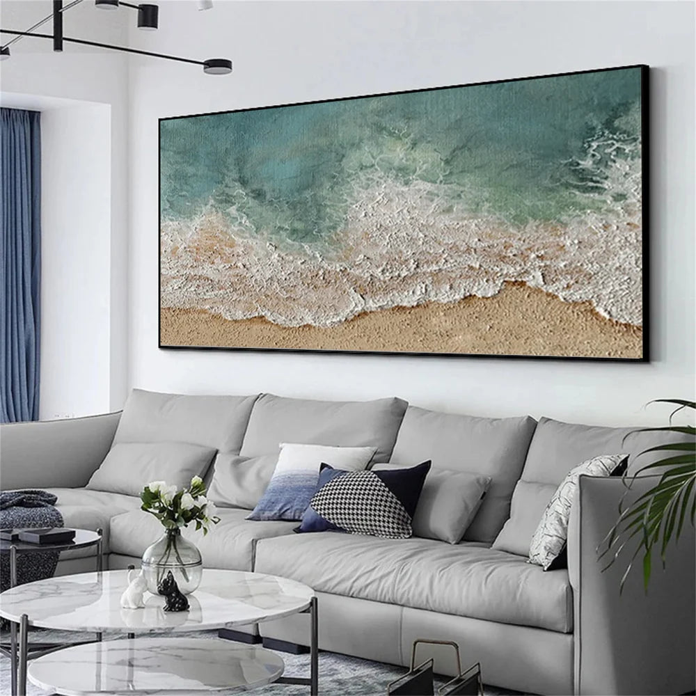 Ocean And Sky Textured Painting Canvas #OS046