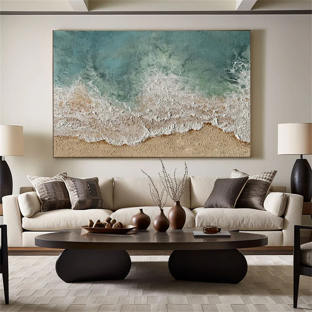 Ocean And Sky Textured Painting Canvas #OS046