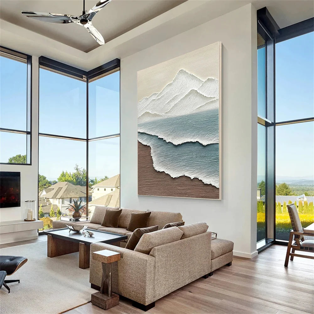 Ocean And Sky Textured Painting Canvas #OS045