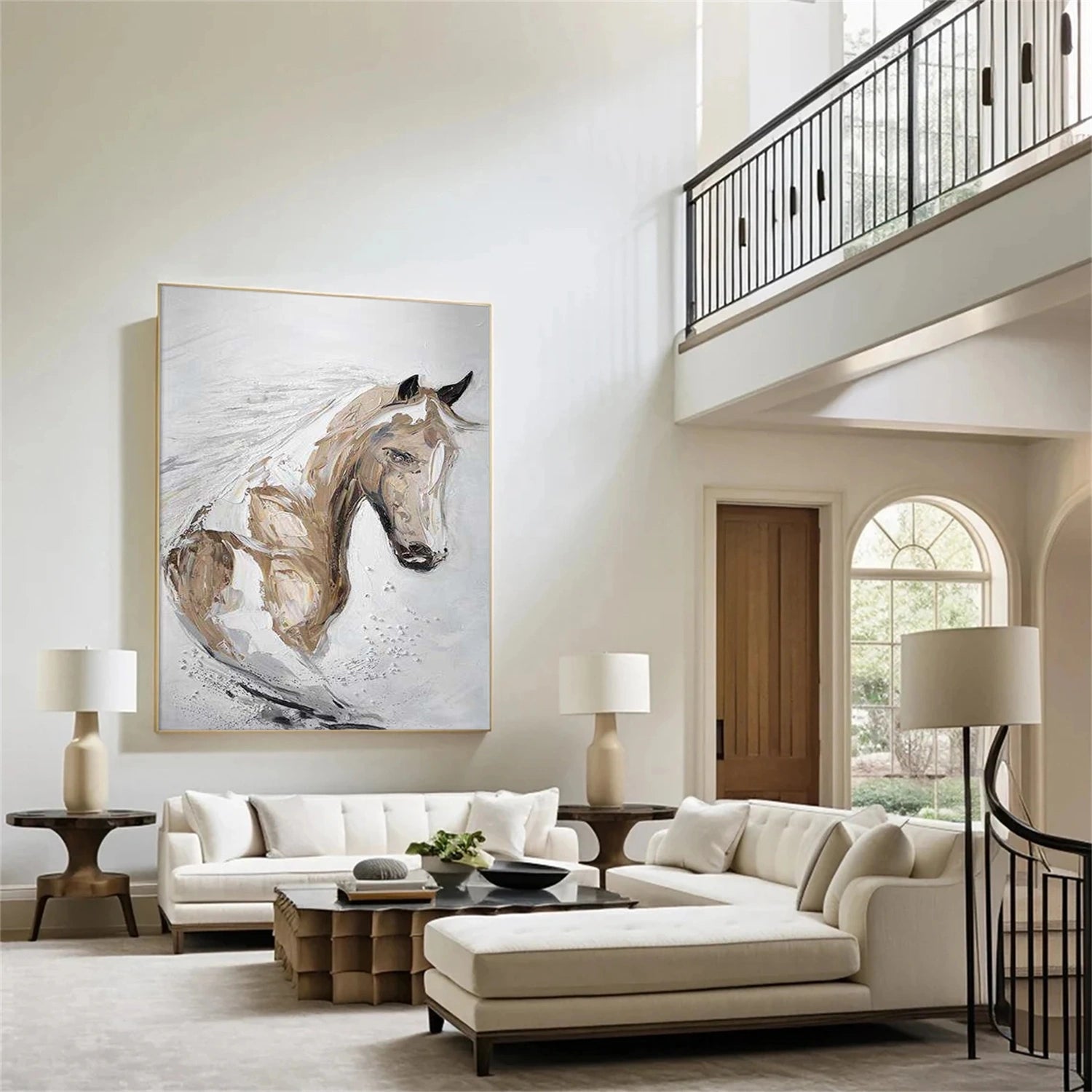Abstract Animal Horse Textured Wall Art #AC068