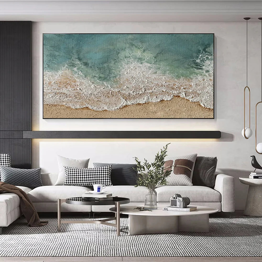 Ocean And Sky Textured Painting Canvas #OS046
