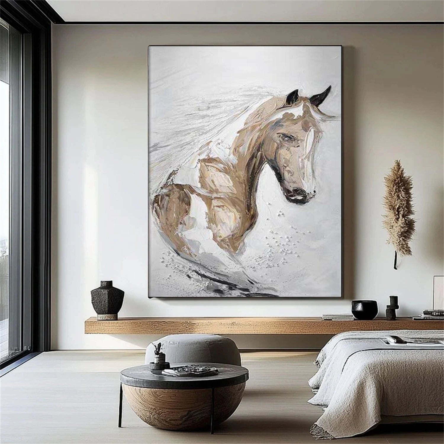 Abstract Animal Horse Textured Wall Art #AC068