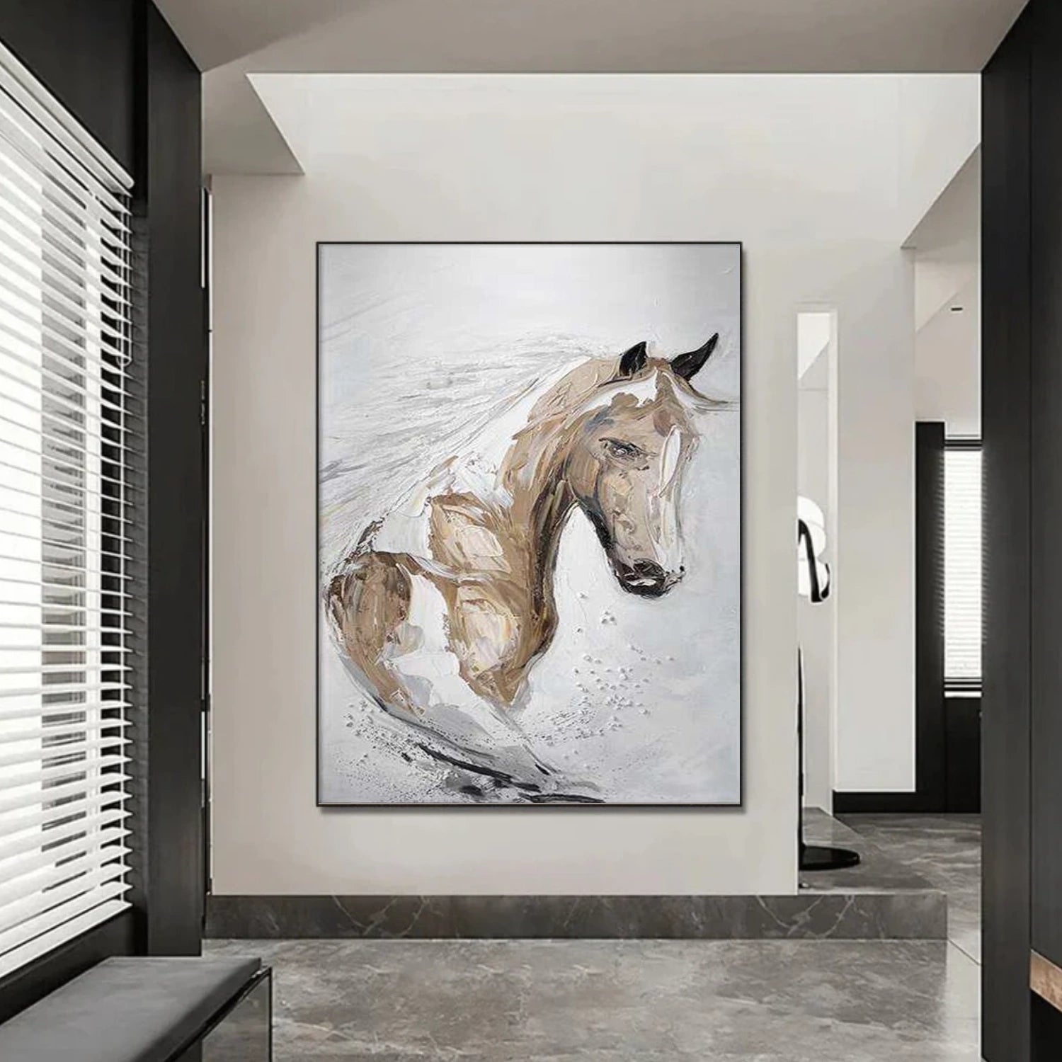 Abstract Animal Horse Textured Wall Art #AC068