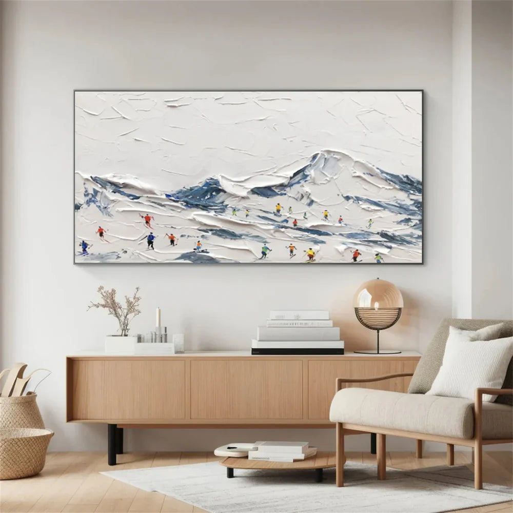 Skiing Sports Textured Painting Canvas #MS002