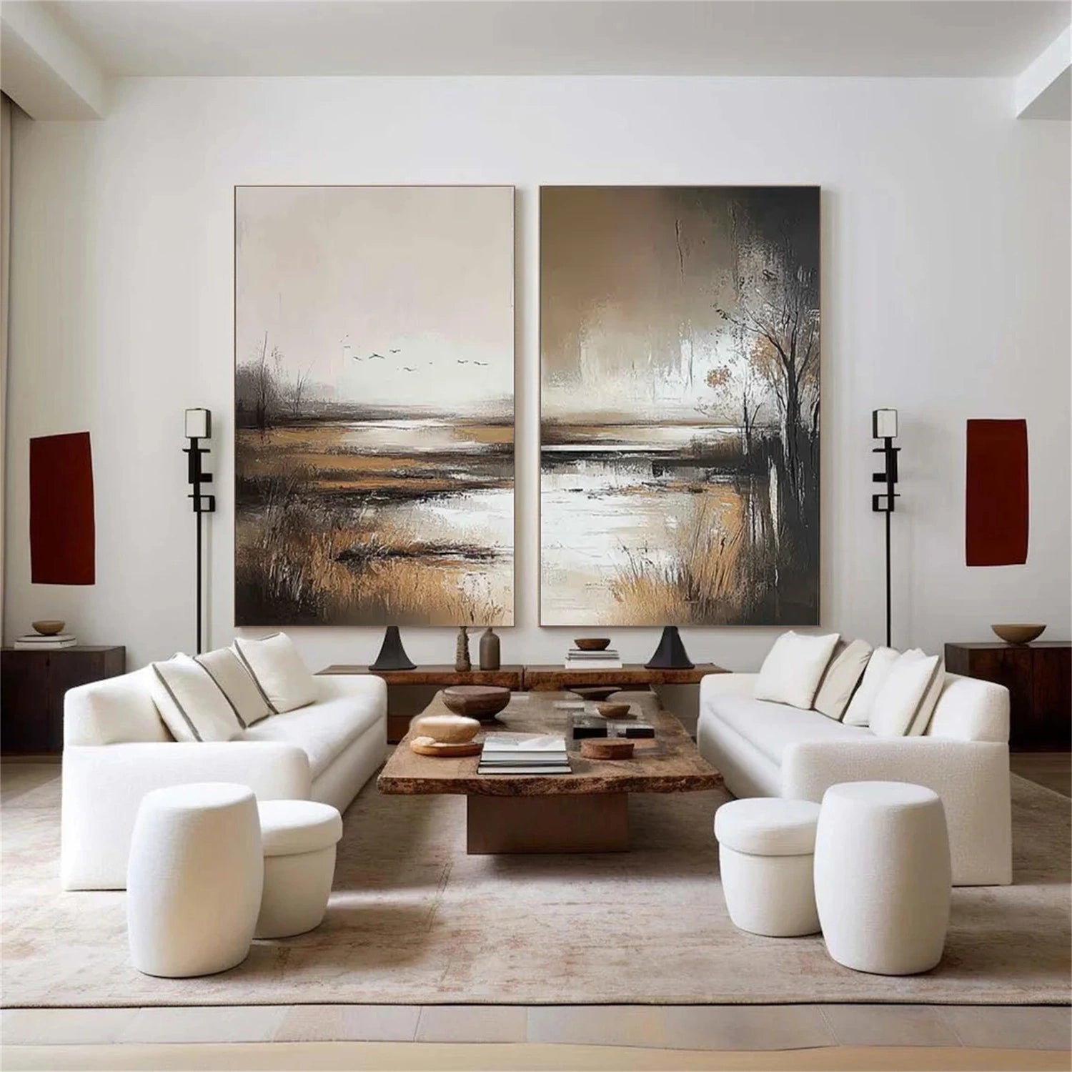 Abstract Canvas Wall Art Set of 2 #AP227