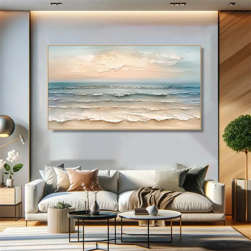 Ocean And Sky Textured Painting Canvas #OS027