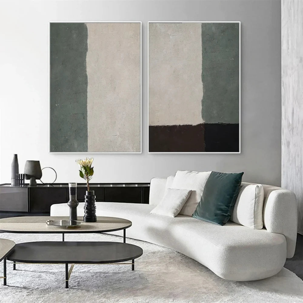 Green Minimalist Canvas Set of 2 #MT113