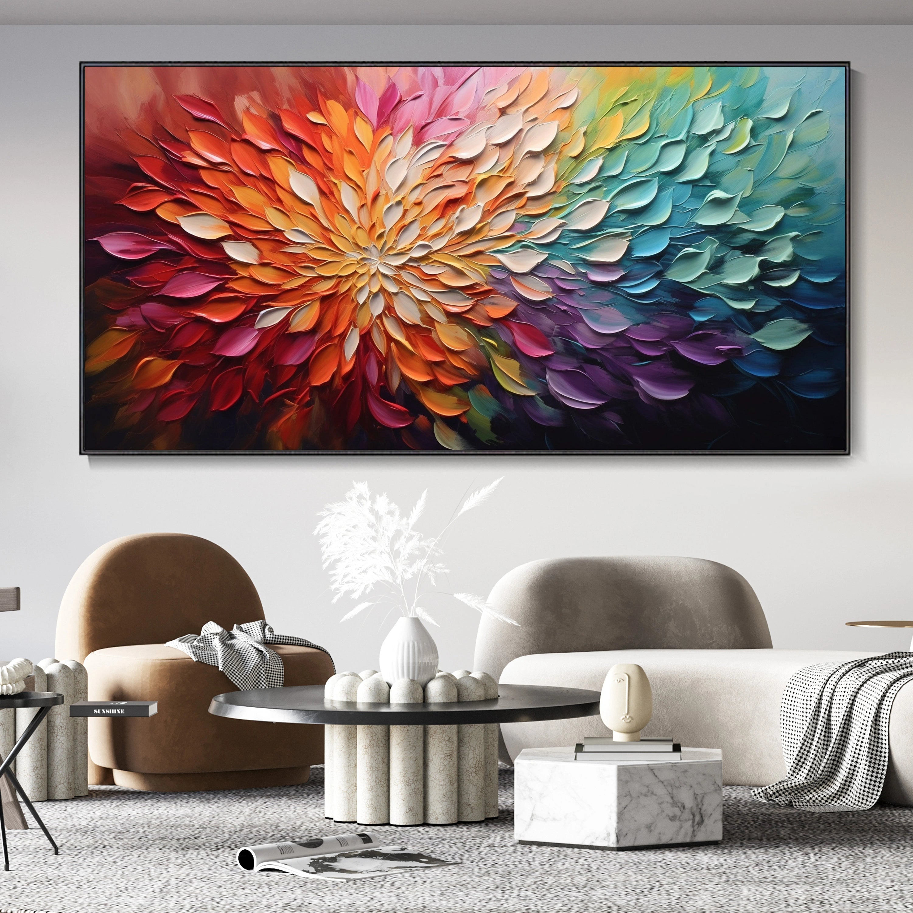 Colorful Abstract Textured Painting Canvas #AT067