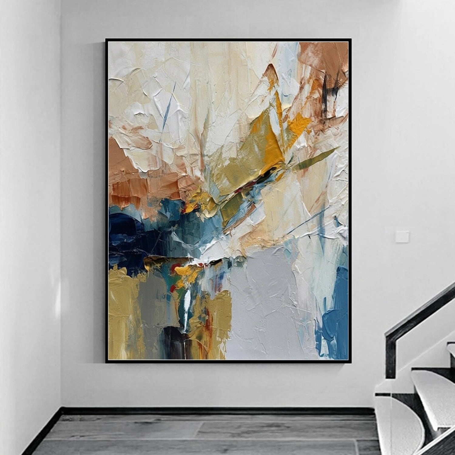 Colorful Abstract Textured Painting Canvas #AT093