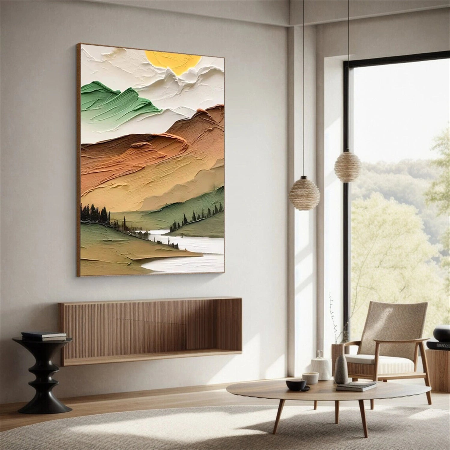 Colorful Mountain Textured Abstract Painting #MT002