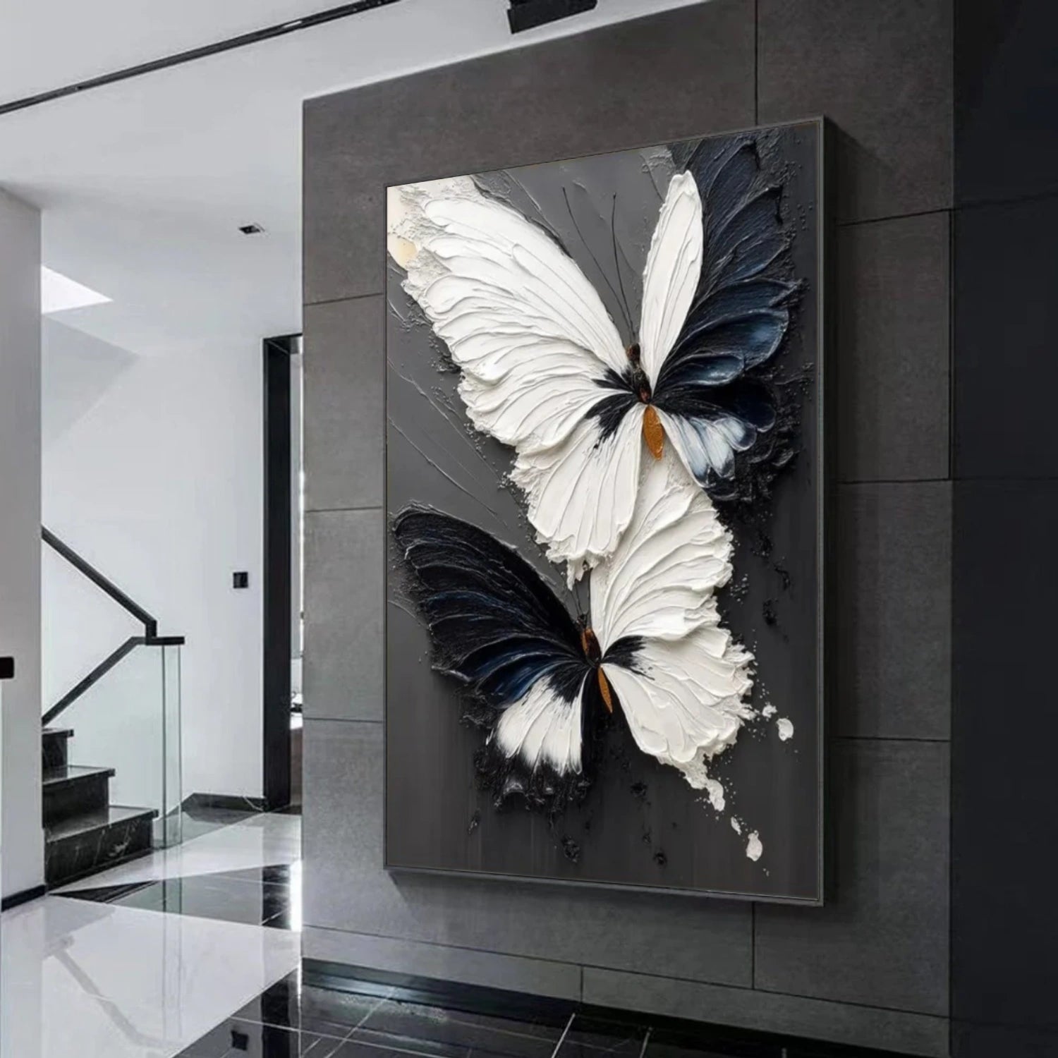 Abstract Animal Butterfly Textured Wall Art #AC116