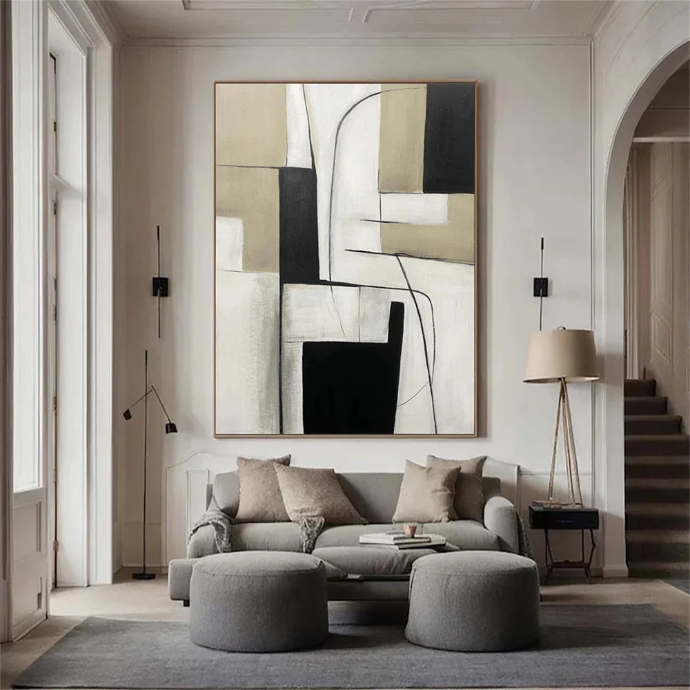 White and Black Minimalist Canvas #MT112