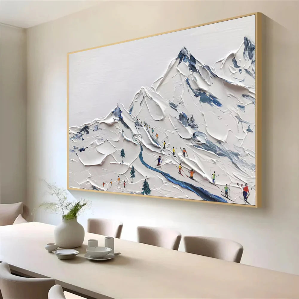 Skiing Sports Textured Painting Canvas #MS003