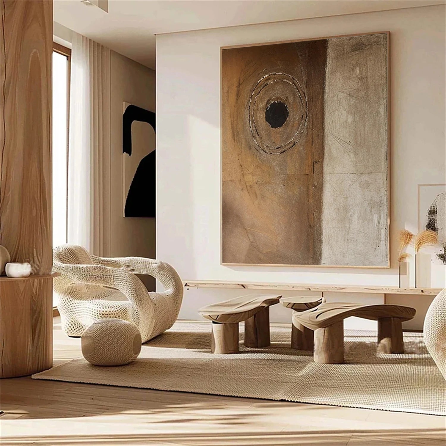 Brown and Beige Wabi Sabi Canvas Art #WS049