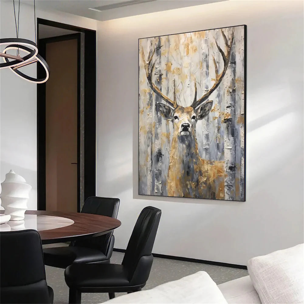 Animal Textured Canvas Art Painting #AC025