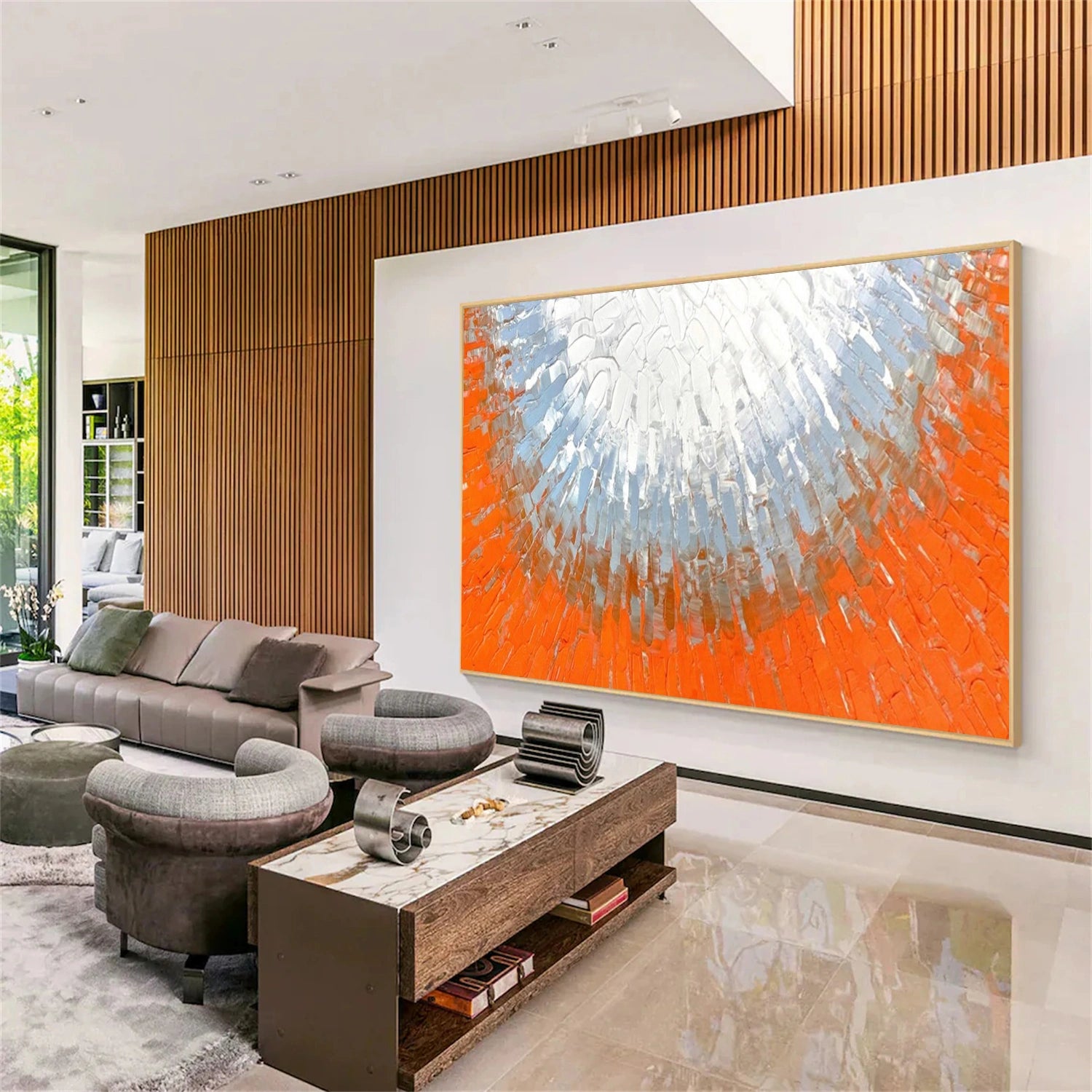 Colorful Abstract Textured Painting Canvas #AT089