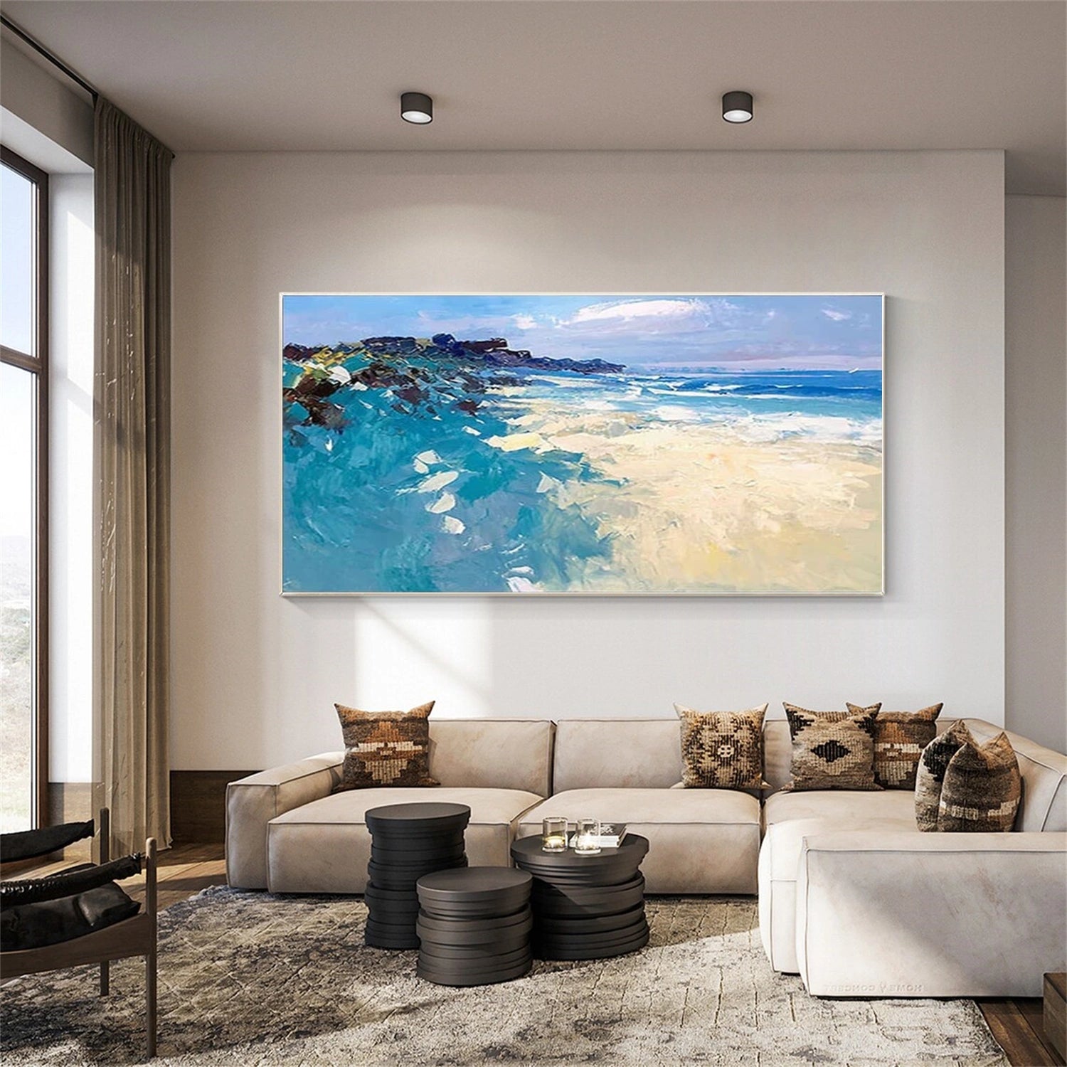 Ocean And Sky Abstract Wall Art #OS061