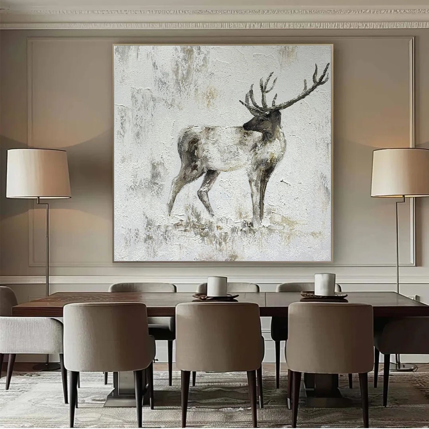 Abstract Animal Cervus elaphus Wall Art #AC053