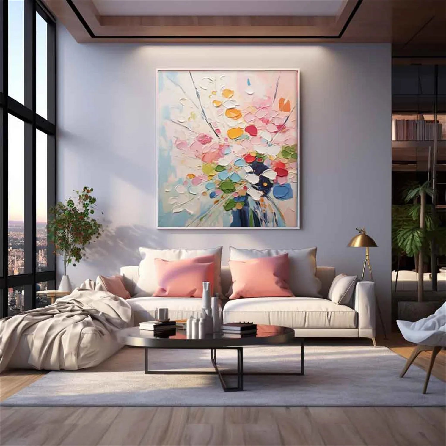 Colorful Abstract Textured Painting Canvas #AT026