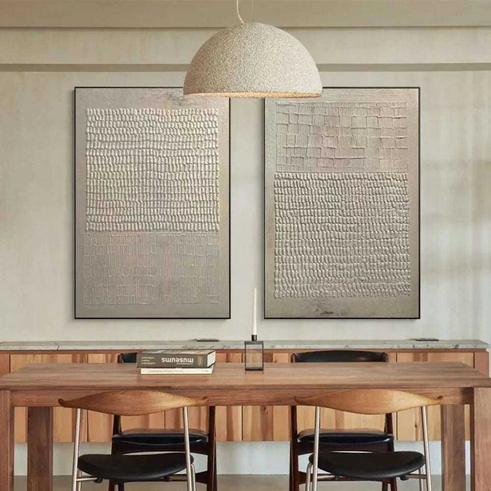 Beige Wabi Sabi Texture Canvas Art Set of 2 #WS045